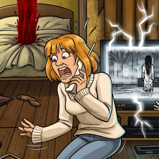 Quiz 10 films à trouver Horror movies dans une maison hantée, avec Freddy - Les Griffes de la nuit, Psychose, Massacre à la tronçonneuse.