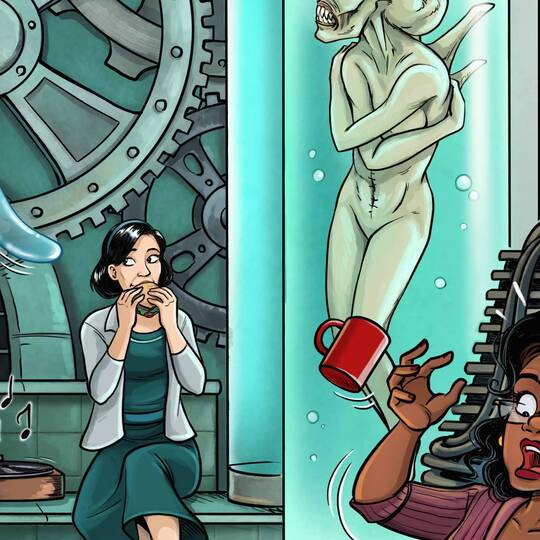 Quiz 10 films à trouver Laboratoire , avec Les Temps modernes, Venom, L'homme invisible.