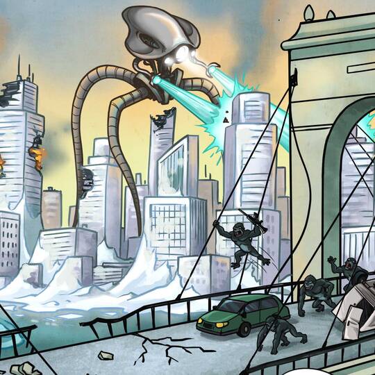 Quiz 10 movies to find The bridge , avec War of the Worlds, Rise of the Planet of the Apes, The Amazing Spider-Man.