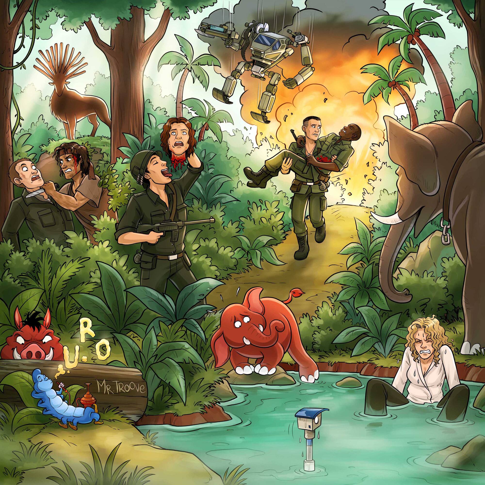 Quiz 10 films à trouver Jungle , avec Forrest Gump, Alice au pays des merveilles, Avatar.